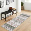 Washable Modern Farmhouse Living Room Bedroom Area Rug, Floral Print Non Slip Floor Carpet for Home Office - 2 of 4