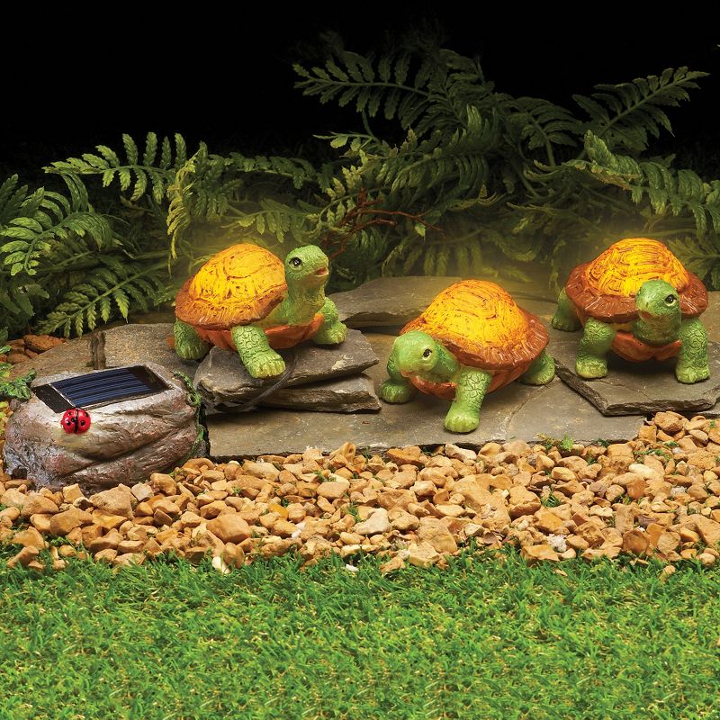 Collections Etc Solar Turtles Garden Figurine - Set of 3 NO SIZE, 2 of 3
