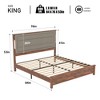 NicBex Queen/King Size Bed Frame with Upholstered Headboard,LED and Charging Station for Adults/Boys/Girls,Brown+Gray - 3 of 4