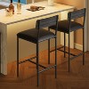 Bar Stools Set of 2, Kitchen Bar Stools with Footrest, 25.5 Inches Upholstered Bar Chairs with Back, 2 Counter Height Barstools - 3 of 4