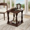 AENKYO Traditional Antique Side Table with Solid Wood Legs, 2 Tier Storage End Table - Hand-Rubbed Espresso Finish for Living Room & Bedroom - 2 of 4
