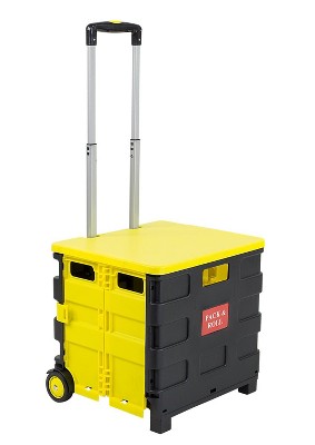 Mount-It! Mixed Materials Mobile Utility Cart, Yellow & Black - MI-905