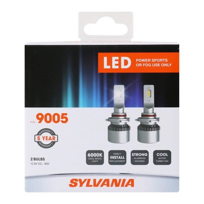 Sylvania 9005 LED Powersport Headlight Bulbs for Off-Road Use or Fog Lights - 2 Pack
