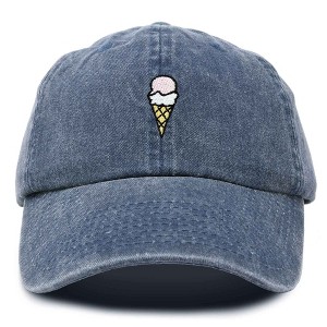 Dalix Double Scoop Ice Cream Embroidered Mens Cotton Dad Hat Baseball Cap - 1 of 4