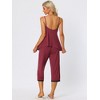 cheibear Womens Sleepwear Modal V-Neck Camisole with Capri Pants Pajama Set - 3 of 4