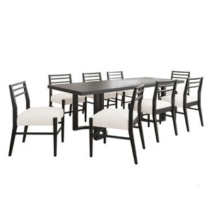 Christopher Knight Home Valenro 9 pcs Rubberwood Upholstered Dining Set - 1 of 4