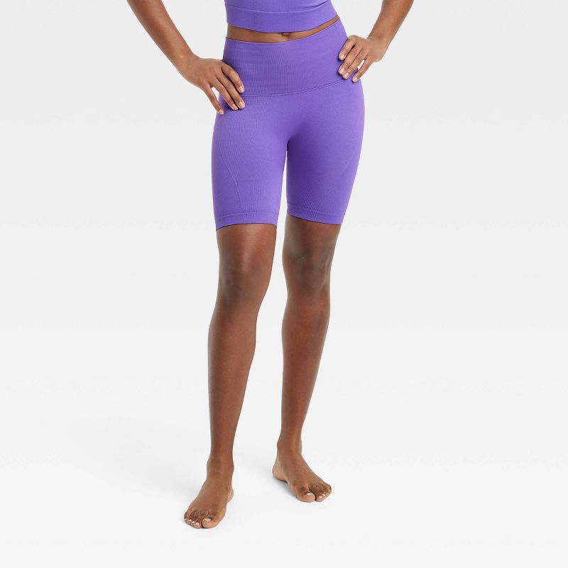 Women's Seamless High-Rise Rib Bike Shorts 6" - All In Motion™, 1 of 10