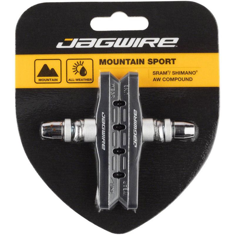 Jagwire Mountain Sport V-Brake Pads Threaded Post Black All Weather Compound, 1 of 2