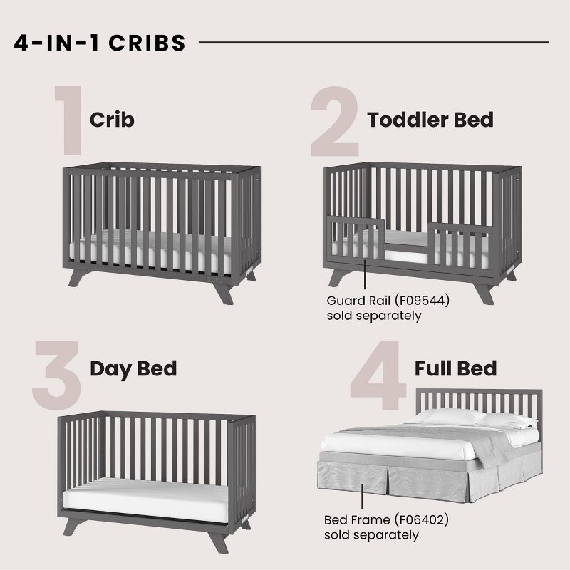 Child Craft SOHO 4-in-1 Convertible Crib - Cool Gray, 4 of 10