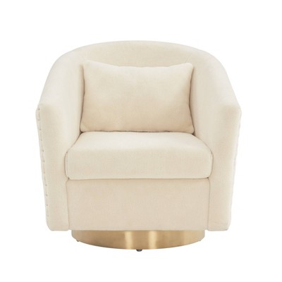 Clara Quilted Swivel Tub Chair Ivory - Safavieh