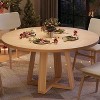 47 Inch Round Dining Table, Kitchen Table for 4-6 with Sturdy Cross-Shaped Base & Adjustable Foot Pads for Dining Room, Kitchen, Living room - 2 of 4