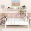 Full-Size Metal Daybed with Portable Desk, Metal Grid Support, Shelves, and Garment Hanger - 2 of 4