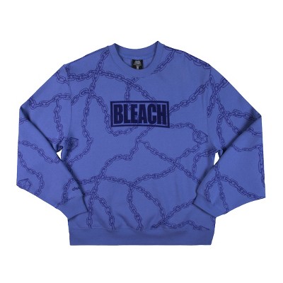 Bleach Soul Chain Pattern Crew Neck Long Sleeve Blue Men’s Sweatshirt
