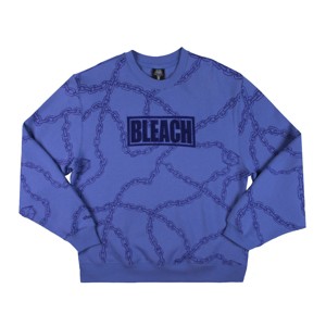 Bleach Soul Chain Pattern Crew Neck Long Sleeve Blue Men’s Sweatshirt - 1 of 2