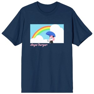 Spy X Family Anya Rainbow Crew Neck Short Sleeve Navy Men's T-shirt - 1 of 4