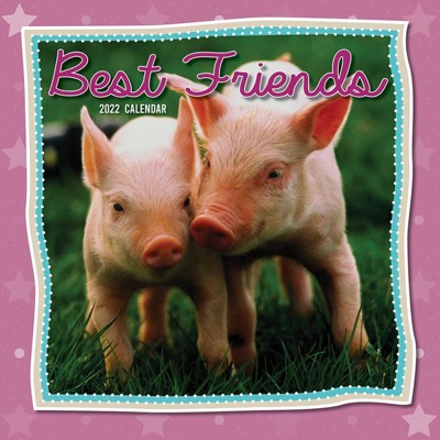 The Gifted Stationery 2021 - 2022 Monthly Wall Calendar, 16 Month, Cute Animals Theme with Reminder Stickers, 12 x 12 in