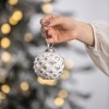NAYSAYE Party Decoration and Accessories Set of 12 Glass Christmas Ball Hanging Ornament for Holiday Celebration, White, 3.3"*3.3"*0.22" - 2 of 4