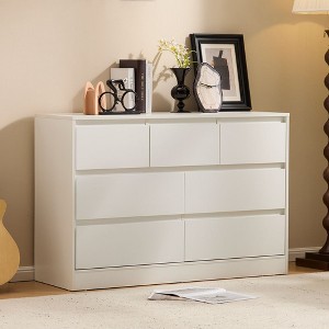 Karl Home 7-Drawer White Particle Board 47.24in. W Chest of Drawer - 1 of 4