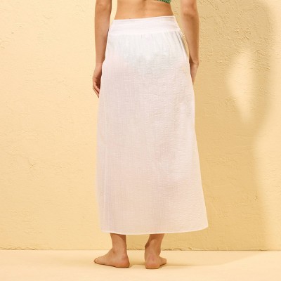 Shade & Shore Women's Beach Maxi Swim Cover Up Skirt - Shade & Shore™ White XL — фото 2