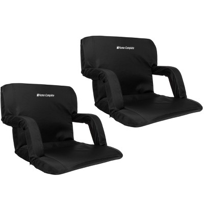 Stadium Seat Cushion  Set of 2 Wide Reclining Stadium Chairs for Bleachers with Back Supp