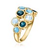 Ross-Simons 2.60 ct. t.w. Tonal Blue Topaz Bubble Ring in 18kt Gold Over Sterling - 3 of 4