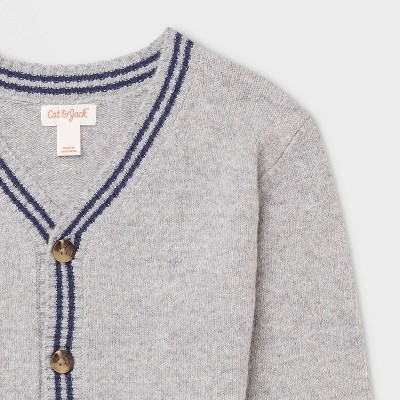 Toddler Boys’ Varsity Cardigan - Cat & Jack™ Heather Gray 3T : Target