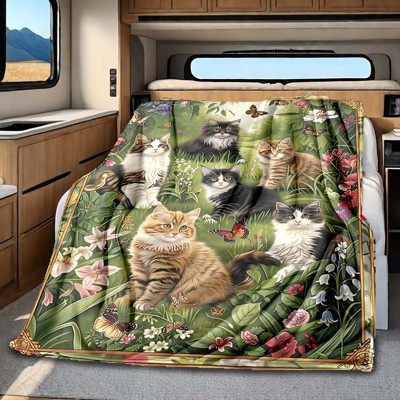 Adorable Shih Tzu Print Pattern Mother Youngsters Four Seasons Car Nap Blanket Flannel Blanket, Christmas Gift.