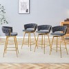 Elegant Swivel Counter Height Stools Set of 4, Seats with Back, Metal Legs, Modern Quilted Chairs for Kitchen or Bar-Maison Boucle - 2 of 4