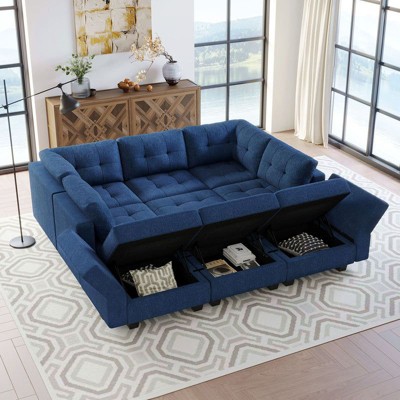Belffin Modular Weave Sofa with Storage Seat (9 Seats + 9 Sides)
