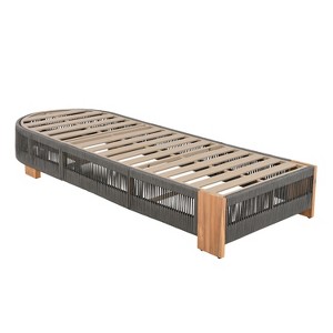 Christopher Knight Home Lariya Outdoor Adjustable Acacia Wood and Rope Chaise Lounge - 1 of 4