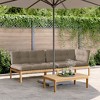 vidaXL 3 Piece Patio Pallet Sofa Set with Cushions - Solid Acacia Wood - 1 Table and 2 Sofas - Outdoor/Garden/Lounge/Deck Furniture - 2 of 4