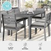 Martha Stewart Bedford 70" Indoor-Outdoor Patio Table with Brushed Woodgrain Aluminum Finish - 4 of 4