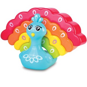 Kidoozie Rainbow Peacock Stacker, Many Ways to Stack, Colorful and engaging play, Easy to grasp, For Ages 12 months and up - 1 of 4