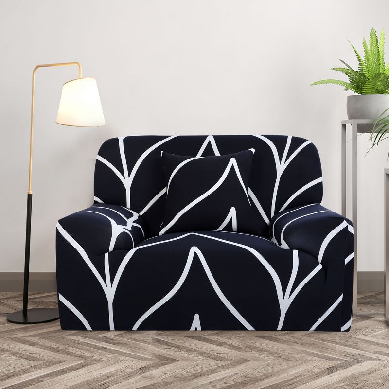 PiccoCasa Stretch Sofa Cover Printed Couch Slipcover for Sofas Couch with One Pillowcase, 3 of 5
