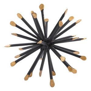 Itopfox Black Gold Sphere Decor 3D Metal Starburst Table Shelf Accent Geometric Decorative Object 4.3 in Piece Home Sculpture - 1 of 4