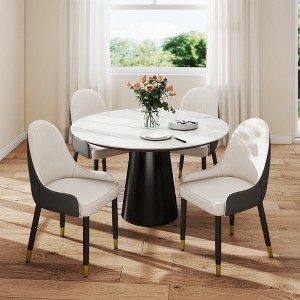 WJSHome Dining Chairs Set of 4 Backrest Cushions and Black Metal Legs, Suitable for Restaurants, Kitchens, and Bedrooms Dining Room Chairs - 1 of 4