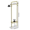Artloge Heavy Duty Gold Pole Coat Rack Metal freestanding Clothing Rack Garment Hanger Stand With Shelf Hooks & Marble Base & Crossbar - 3 of 4