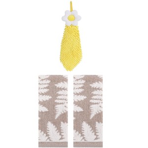 REGALWOVEN 3 Pcs Soft Absorbent Decorative Hand Towels for Bathroom Kitchen - 1 of 4