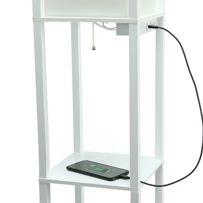 Classix White 62.5" 3-Tier Shelf Floor Lamp with LED Bulb