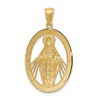 Black Bow Jewelry 14k Yellow Gold & White Rhodium Oval Miraculous Medal Pendant - 3 of 4