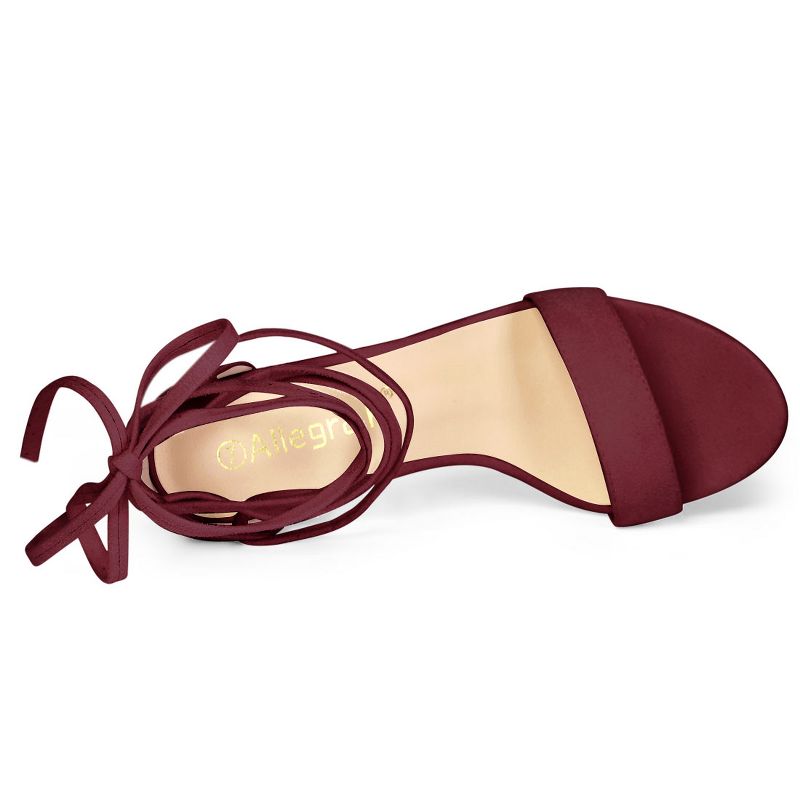Allegra K Women's Tie-Up Strappy Chunky High Heels Sandal, 5 of 8