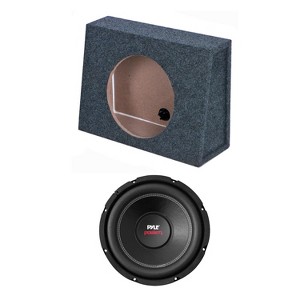 QPower Single 10 Inch Slim Shallow Sealed Subwoofer Enclosure Speaker Box and Pyle PLPW10D 1000 Watt DVC 4 Ohm Car Audio Subwoofer Speaker - 1 of 4