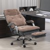 HOMCOM Velvet Office Chair with Swivel Wheels, Adjustable Height, 2-Tier Padded, Comfy Computer Chair for Home Office, Coffee - 3 of 4