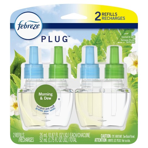 Febreze Odor Eliminating Fade Defy Plug Air Freshener Refill Morning Dew 2 87 Fl Oz Oil Refills Target