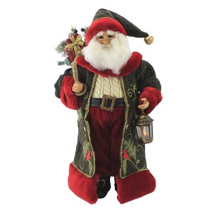 21.0 Inch Woodland Santa Lighted Cardinal Santa Figurines - 1 of 3