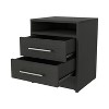 Gulches Philadelphia 2-Drawer Nightstand, Black Particle Board Bedside Table with Concealed Shelf & Metallic Railings - 2 of 4