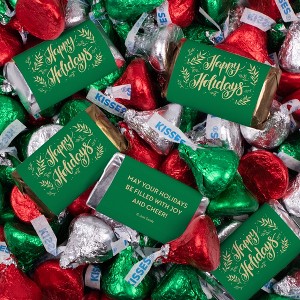 Christmas Party Chocolate Candy Mix Miniatures & Red, Green And Silver Kisses - Happy Holidays - 1 of 4