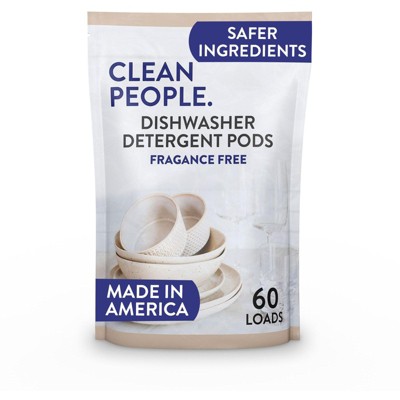 Clean People Dishwasher Detergent Pods - Cuts Grease & Rinses Sparkling Clean - Residue-Free