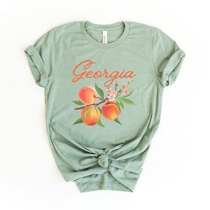 Simply Sage Market Women's Georgia Peach Flower Short Sleeve Graphic Tee - 1 of 2