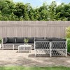 vidaXL Patio Furniture Set 9 Piece Garden Sectional Sofa with Cushions Steel - White - 2 of 4